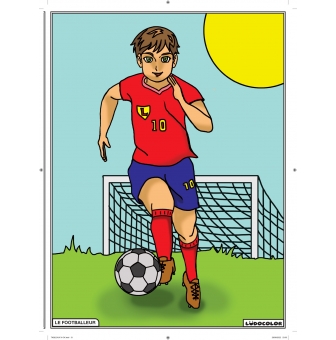 tableau velours a colorier pour enfant le footballeur
