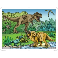 tableau velours a colorier pour enfant les dinosaures