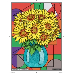 tableau velours a colorier le bouquet de tournesols