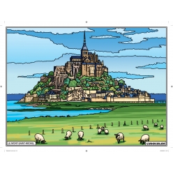 tableau velours a colorier le mont saint michel