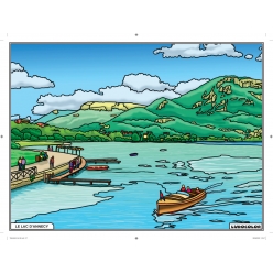 Tableau Velours à colorier Le lac d'Annecy