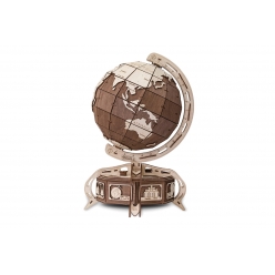 maquette 3d en bois puzzle globe marron