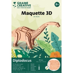 maquette en bois pour enfant dinosaure diplodocus 38 pieces