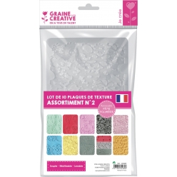 plaques de texture fimo n2 10 pieces