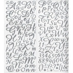 stickers alphabet paillete argente 177 pces