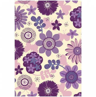decomache papier fleurs violettes