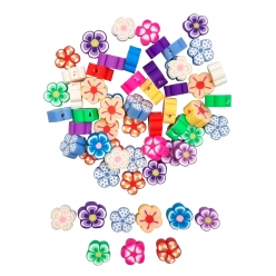perles fantaisie en pate polymere fleurs 1 x 04 cm 60 pieces