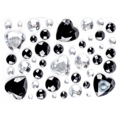 stickers strass coeur noir 05 a 2 cm 50 pieces