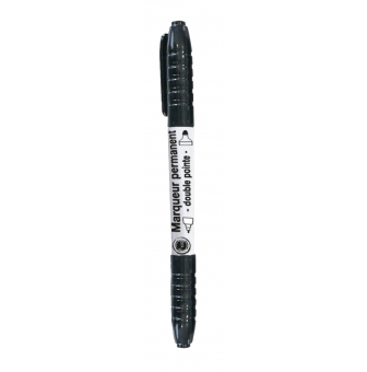 marqueur permanent double pointe noir pointe fine et moyenne