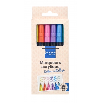 marqueurs peinture metallise haute pigmentation 6 pieces