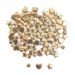 intercalaires heishi plastique metallise dore 105 pieces