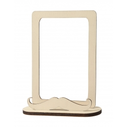 cadre photo moustache en bois a monter et decorer 15 x 12 cm 3 pieces