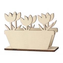 porte courrier tulipes en bois a monter et decorer 14 x 10 cm 3 pieces