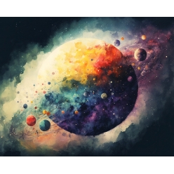 peinture au numero planetes 40 x 50 cm