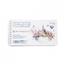 carnet de voyage sm lt spirale 15x28cm aquarelle 25 feuilles microperf 260 gm