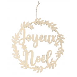 couronne en bois joyeux noel 29 cm