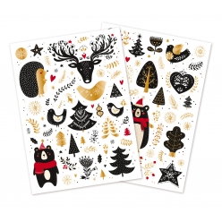 gommettes noel enchante noir et dore 06 a 83 cm 101 pieces