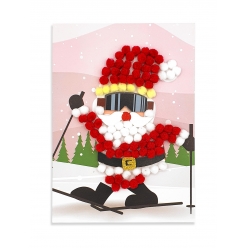 kit tableau pompons pere noel 15 x 21 cm