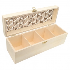 boite a the en bois style japonais 4 compartiments 30 x 10 x 10 cm