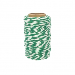 ficelle coton bicolore bleu fonce et blanc 25 m x 15 mm