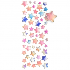 stickers epoxy etoiles pastel 08 a 15 cm 52 pieces