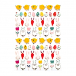 stickers puffy paques 14 a 31 cm 68 pieces