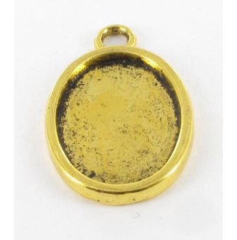 medaillon en metal ovale petit modele argente