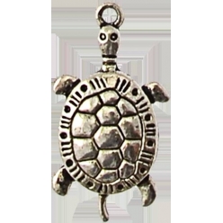 breloque en metal tortue argente