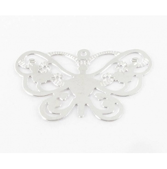 estampe filigranee papillon 25x16 mm argente