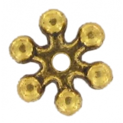 Perle rondelle métal Étoile Ø7mm Argenté (lot de 10)