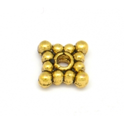 perle rondelle intercalaire metal carre 6 mm argente 10 pieces