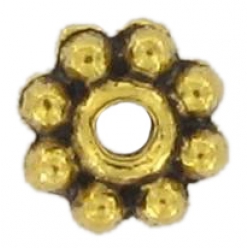 perle rondelle metal o5 mm rond argente lot de 10