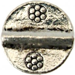 perle metal disque o 14 mm argente