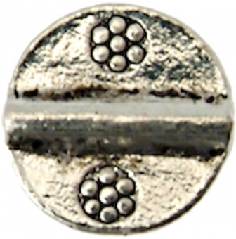 perle metal disque o 14 mm argente