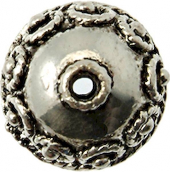 perle metal ronde o 16 mm argente
