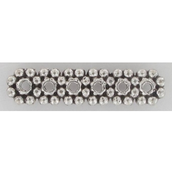 perle metal barette diviseur 5 rangs argente