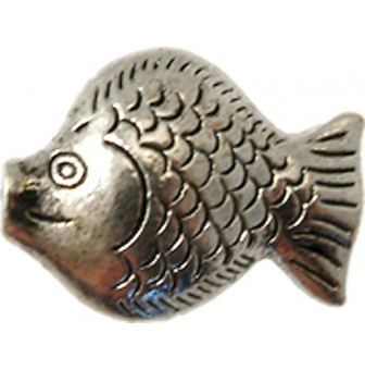 perle metal poisson 23x18 mm argente
