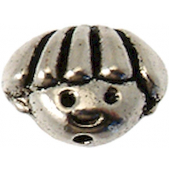 perle metal garcon 12x9 mm argente
