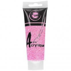 peinture acrylique pailletee rose 75 ml