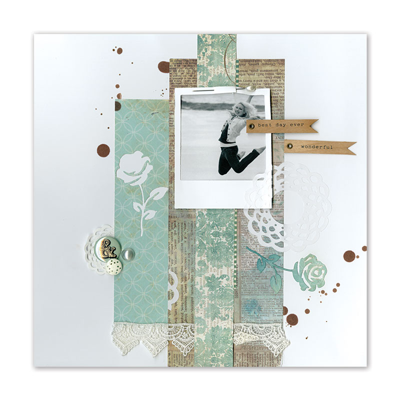 Page de scrapbooking avec die de découpe Big shot