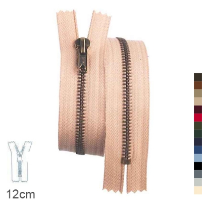 fermeture z14 laiton non separable 6mm 12cm