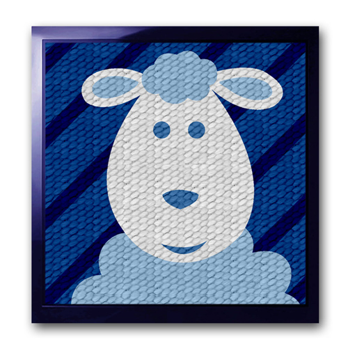kit canevas soudan blanc le mouton bleu 20x20cm