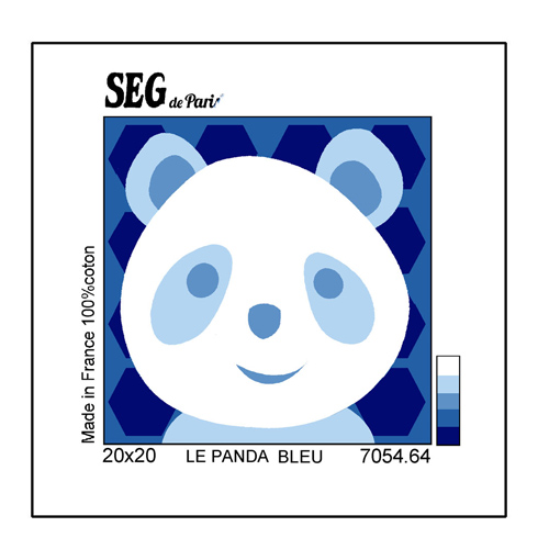 kit canevas soudan blanc le pandan bleu 20x20cm