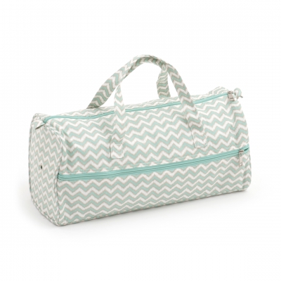 sac a ouvrage tricot 42x15x175 cm chevron vert et or
