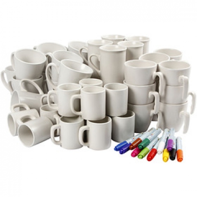 kit decoration de tasses en porcelaine 38 enfants