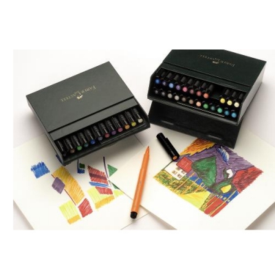 coffret de 24 feutres pitt studio box simili cuir