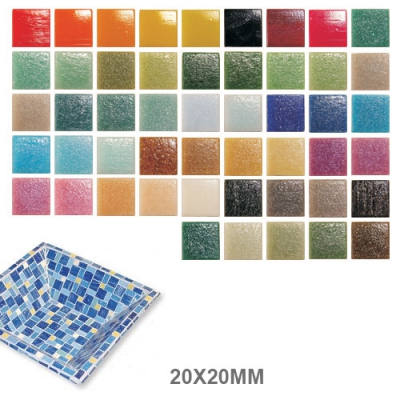 mosaique en verre murano 20x20x4mm
