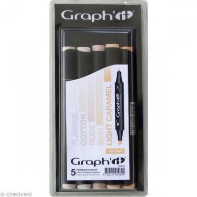 graph it set 5 marqueurs skin tones