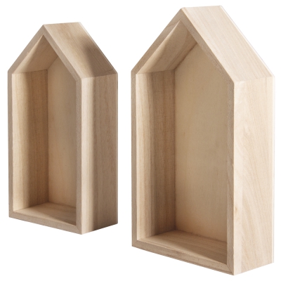 lot de 2 cadres maisons 17x9x4cm15x75x4cm