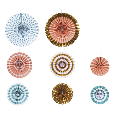 rosettes decoratives en papier a suspendre 8pcs pastel